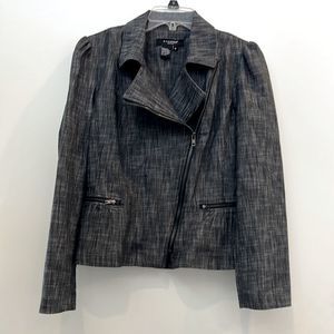 Like New Sandro Chambray Peplum Moro Jacket